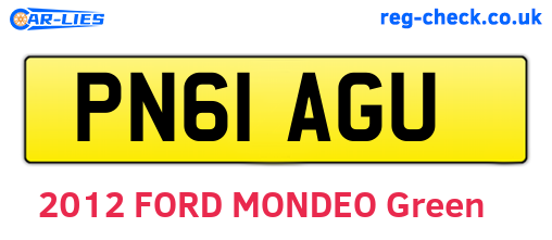 PN61AGU are the vehicle registration plates.