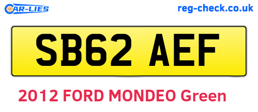 SB62AEF are the vehicle registration plates.