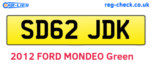 SD62JDK are the vehicle registration plates.