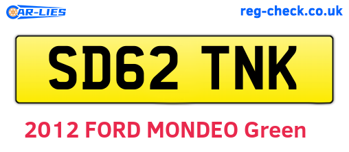 SD62TNK are the vehicle registration plates.