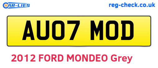 AU07MOD are the vehicle registration plates.