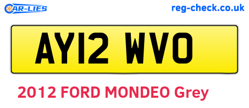 AY12WVO are the vehicle registration plates.