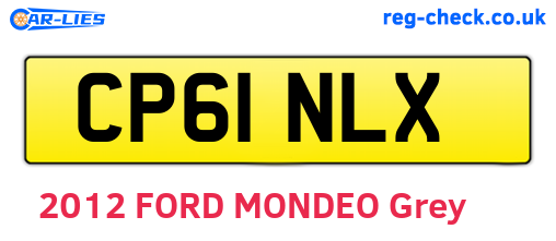 CP61NLX are the vehicle registration plates.