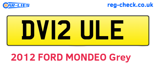 DV12ULE are the vehicle registration plates.