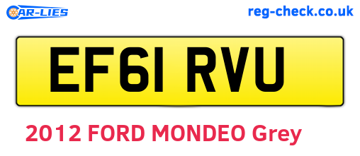 EF61RVU are the vehicle registration plates.