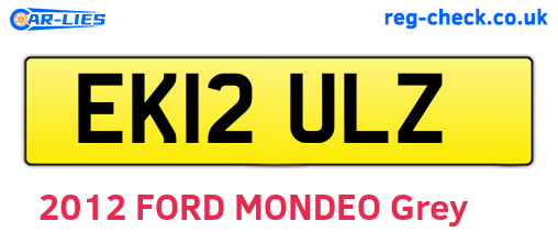 EK12ULZ are the vehicle registration plates.