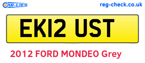 EK12UST are the vehicle registration plates.