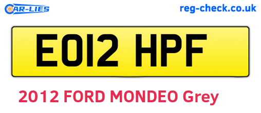 EO12HPF are the vehicle registration plates.