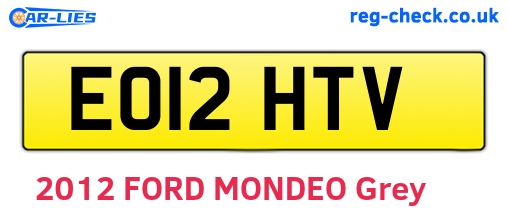EO12HTV are the vehicle registration plates.