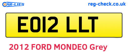 EO12LLT are the vehicle registration plates.