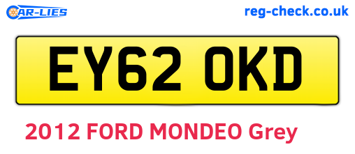 EY62OKD are the vehicle registration plates.