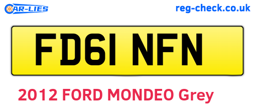 FD61NFN are the vehicle registration plates.