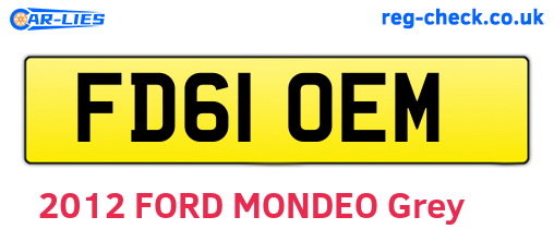 FD61OEM are the vehicle registration plates.