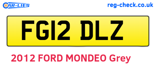 FG12DLZ are the vehicle registration plates.