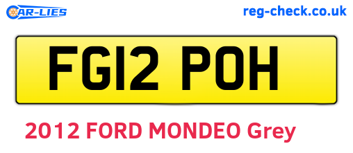 FG12POH are the vehicle registration plates.