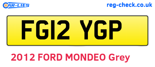 FG12YGP are the vehicle registration plates.