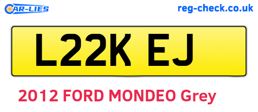 L22KEJ are the vehicle registration plates.