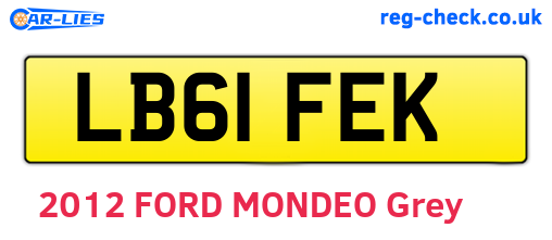 LB61FEK are the vehicle registration plates.