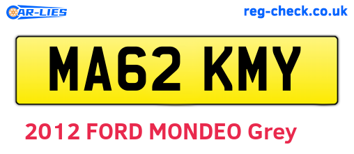 MA62KMY are the vehicle registration plates.