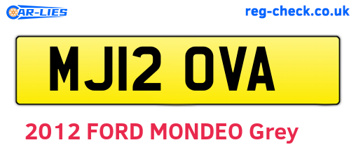 MJ12OVA are the vehicle registration plates.
