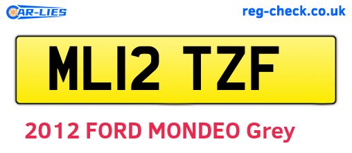 ML12TZF are the vehicle registration plates.