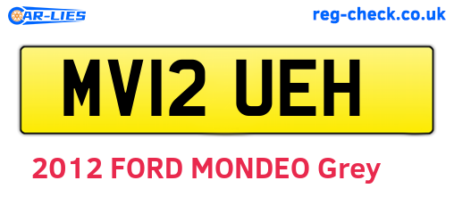 MV12UEH are the vehicle registration plates.