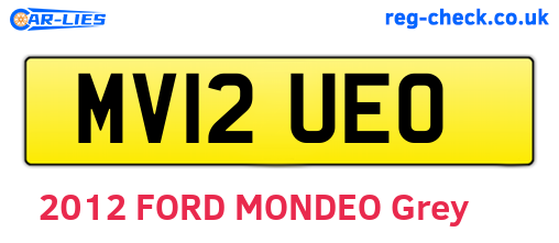 MV12UEO are the vehicle registration plates.
