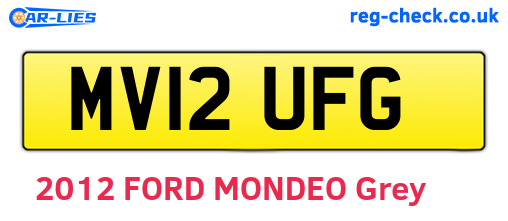 MV12UFG are the vehicle registration plates.