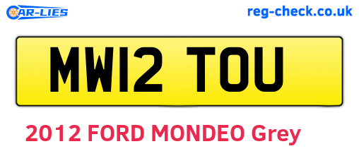 MW12TOU are the vehicle registration plates.