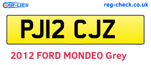 PJ12CJZ are the vehicle registration plates.