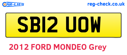 SB12UOW are the vehicle registration plates.