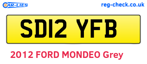 SD12YFB are the vehicle registration plates.