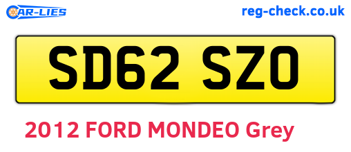 SD62SZO are the vehicle registration plates.