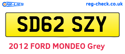 SD62SZY are the vehicle registration plates.
