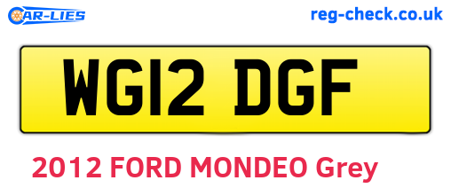 WG12DGF are the vehicle registration plates.