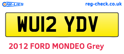 WU12YDV are the vehicle registration plates.