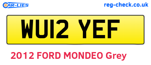 WU12YEF are the vehicle registration plates.