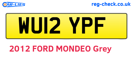 WU12YPF are the vehicle registration plates.