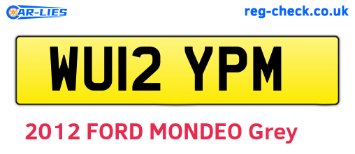 WU12YPM are the vehicle registration plates.
