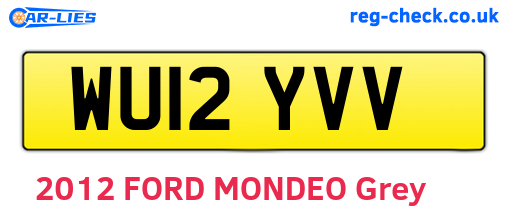 WU12YVV are the vehicle registration plates.
