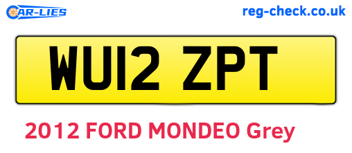 WU12ZPT are the vehicle registration plates.