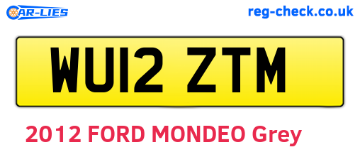WU12ZTM are the vehicle registration plates.