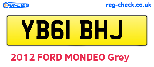 YB61BHJ are the vehicle registration plates.