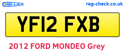 YF12FXB are the vehicle registration plates.
