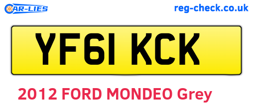 YF61KCK are the vehicle registration plates.