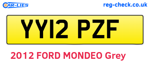 YY12PZF are the vehicle registration plates.