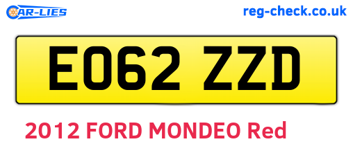 EO62ZZD are the vehicle registration plates.
