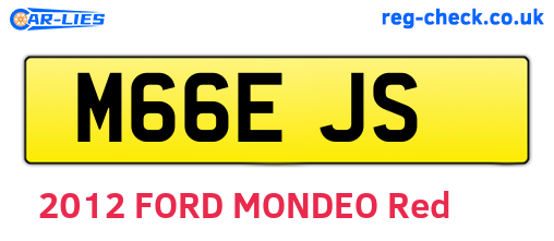 M66EJS are the vehicle registration plates.