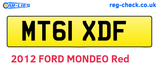 MT61XDF are the vehicle registration plates.