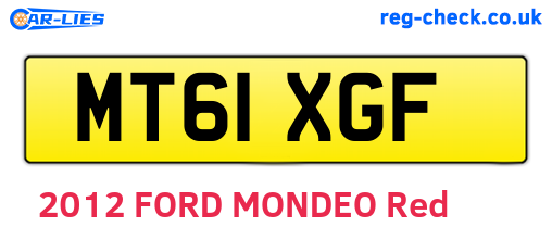 MT61XGF are the vehicle registration plates.